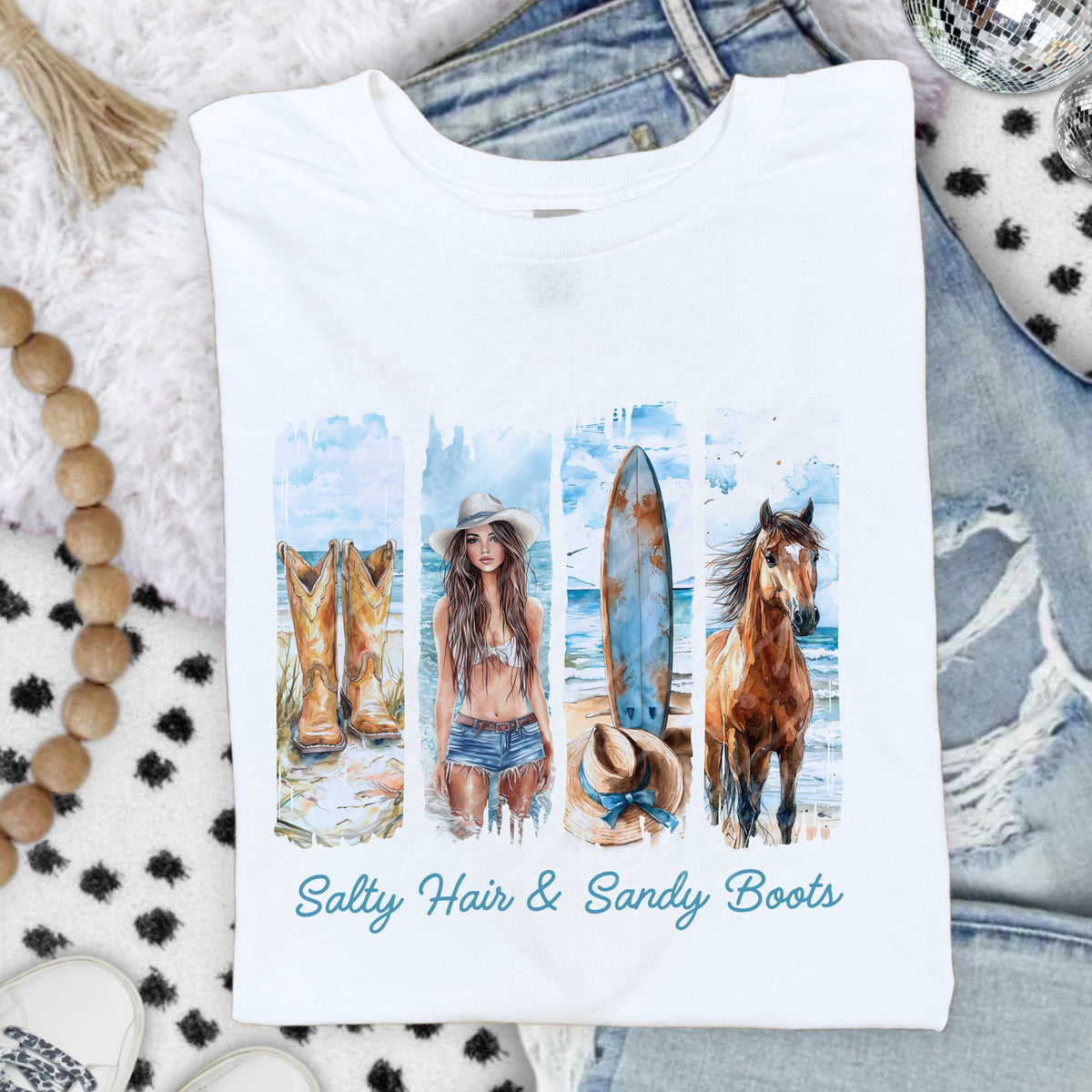 Salty hair sandy boots DTF TRANSFER