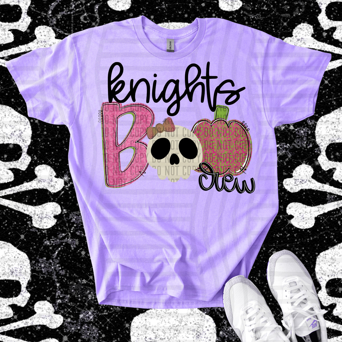 knights boo crew skull and apple (Caplinger) DTF Transfer