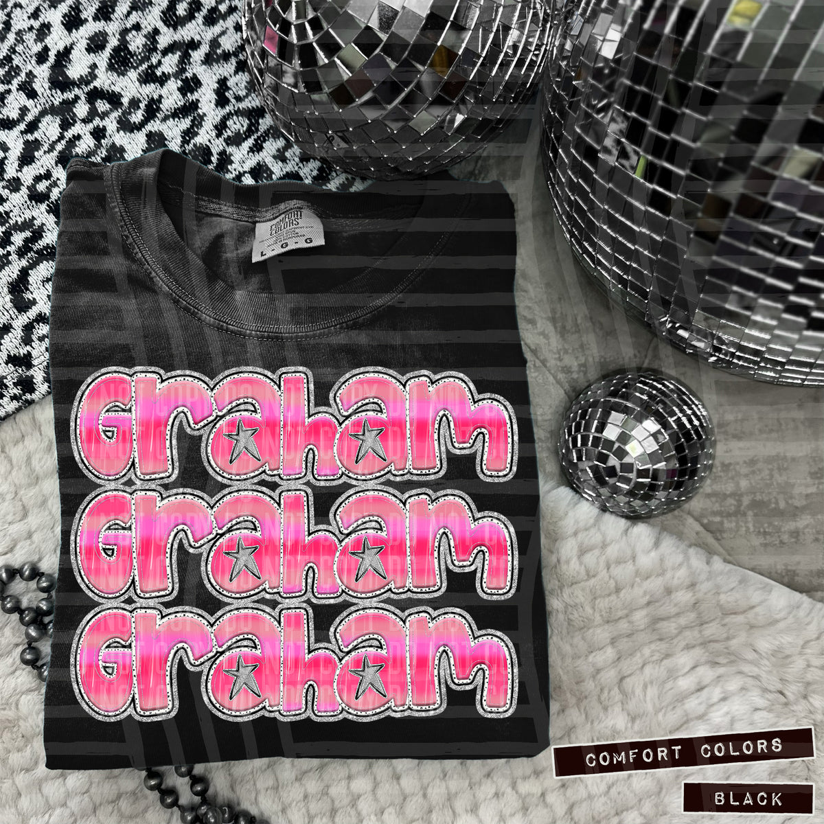 Graham Pink Stacked (Caplinger) 101940 DTF transfer
