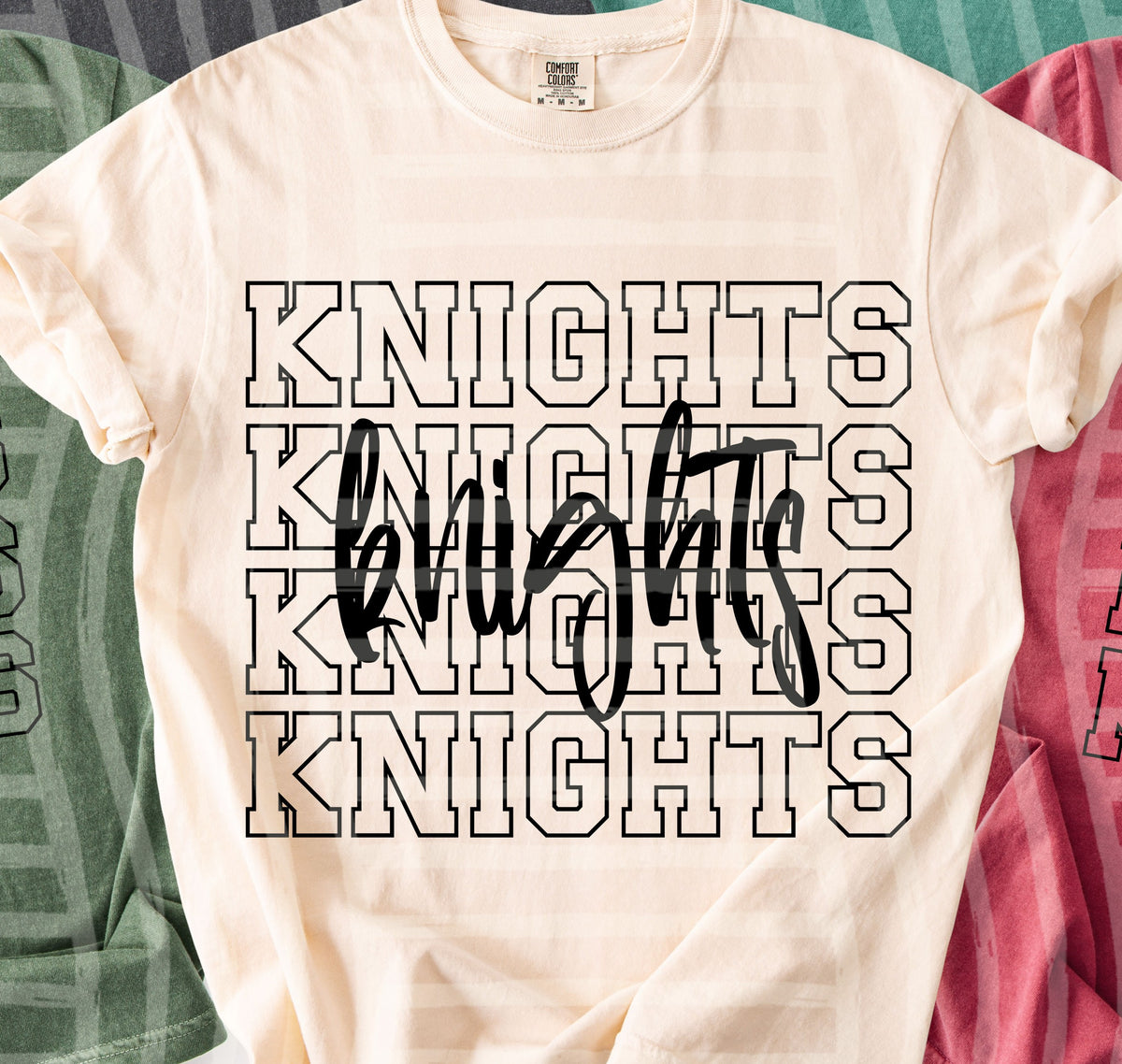knights simple stacked outlines (Caplinger) DTF Transfer
