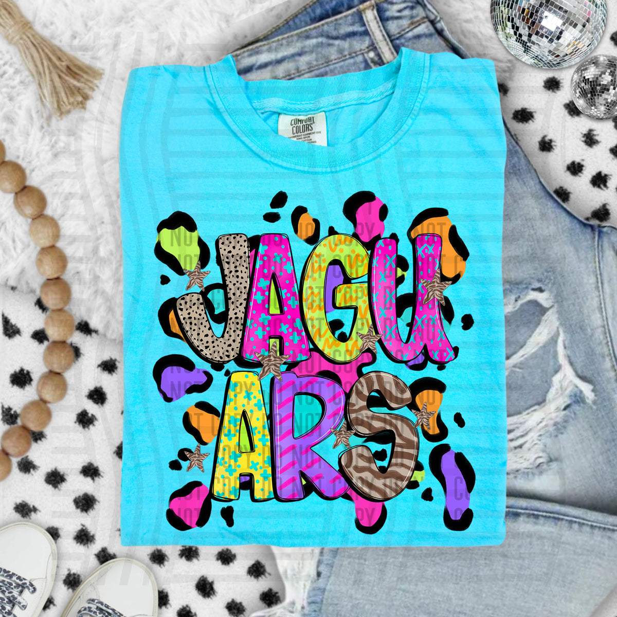 Jaguars Funky Mix Up Leopard Mascot (Caplinger) DTF transfer