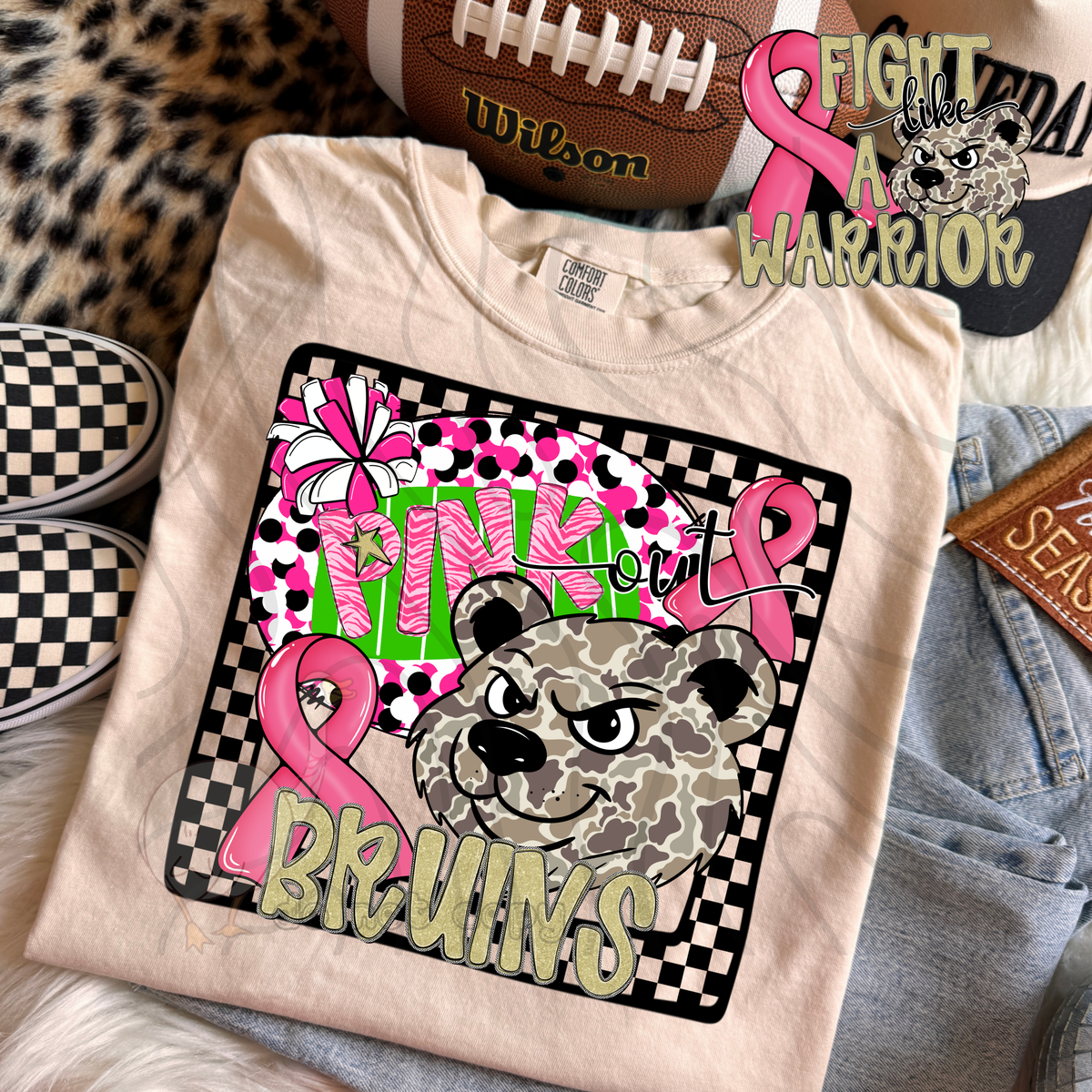 Bruins pink out camo (DKD) DTF transfer