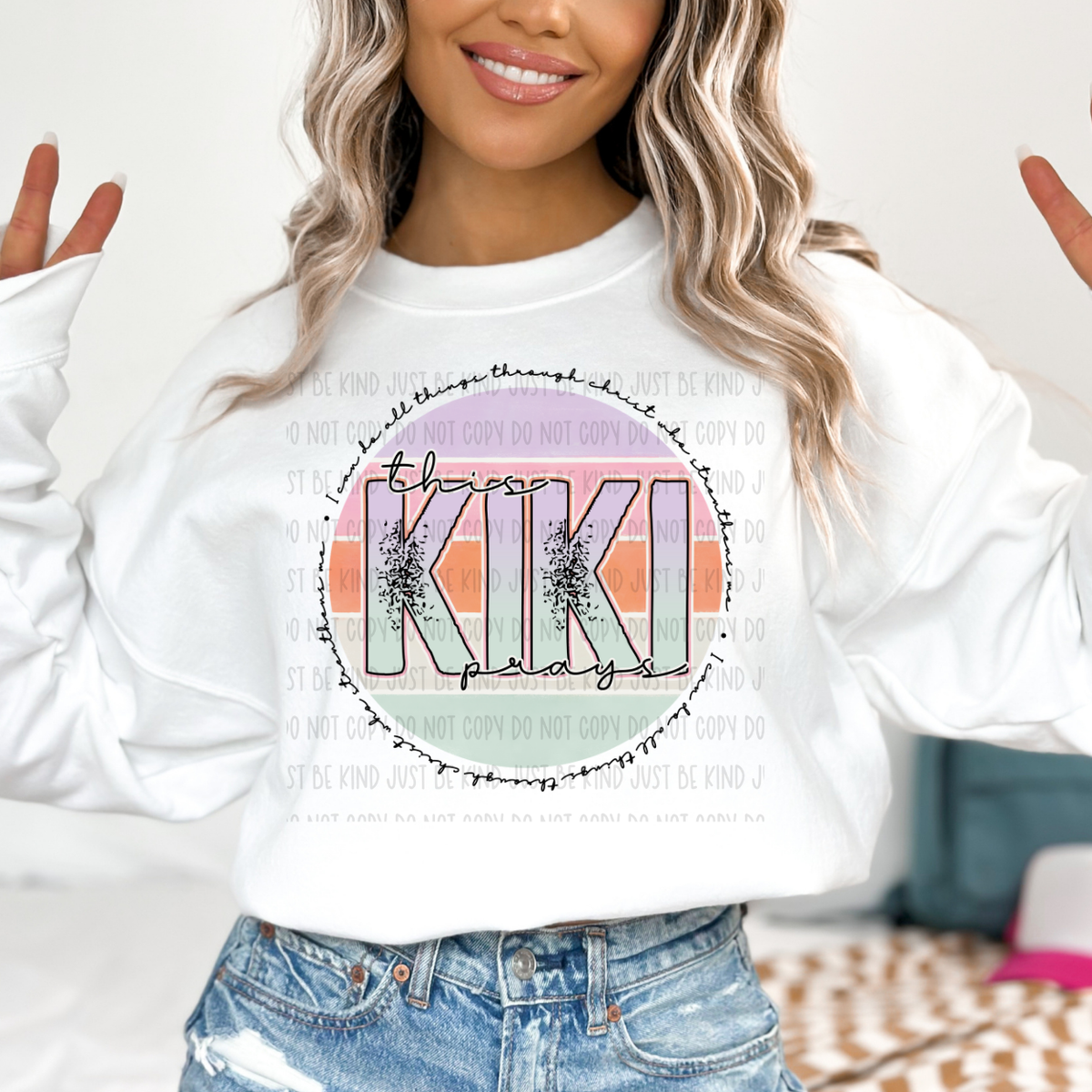 This KIKI Prays (Kayndi) 72992 DTF Transfer