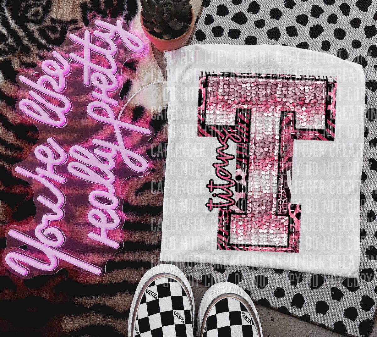 Titans wild and pink (Caplinger) DTF transfer