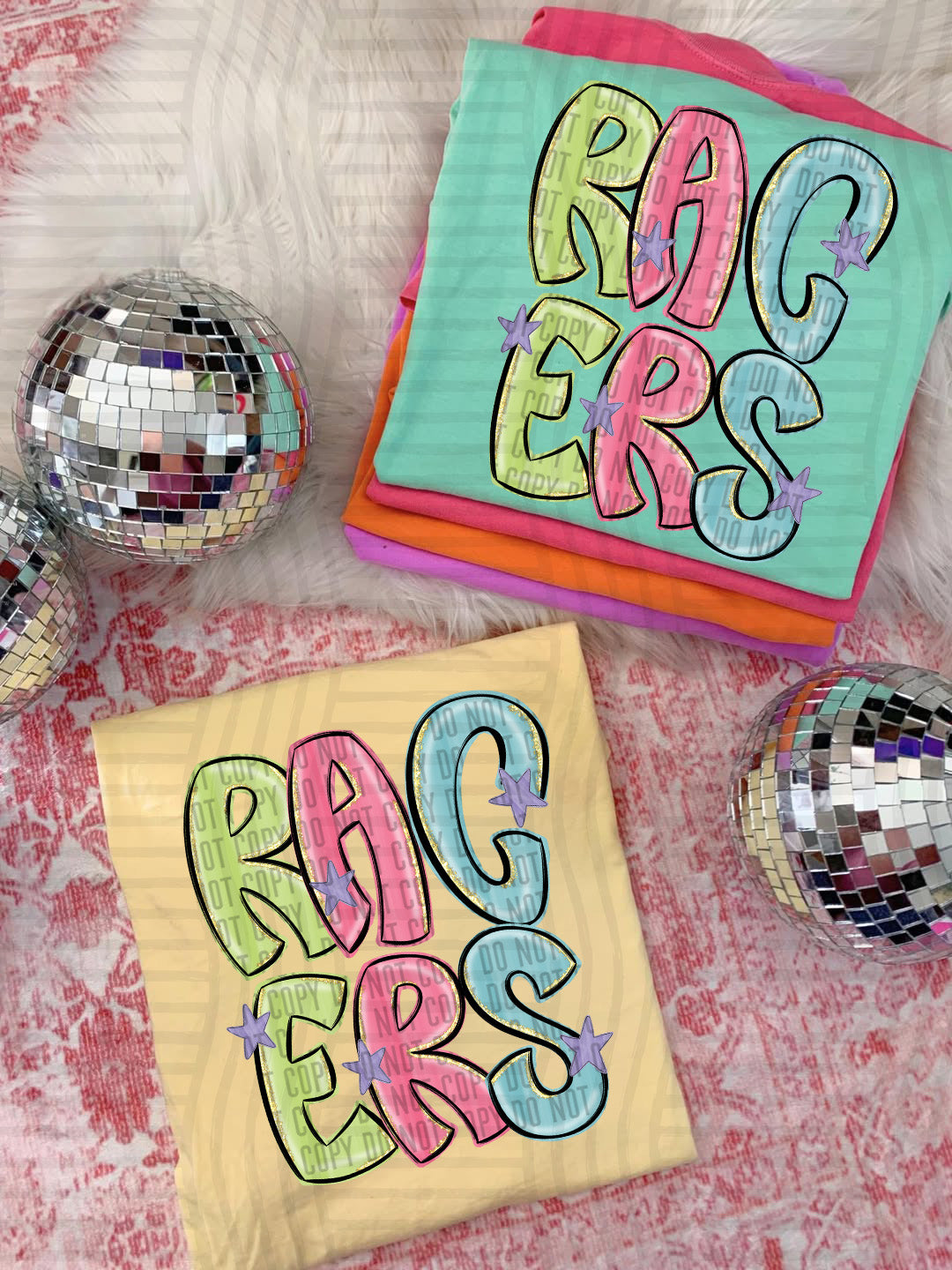 Racers Glittery & Preppy Mascots (Caplinger) DTF transfer