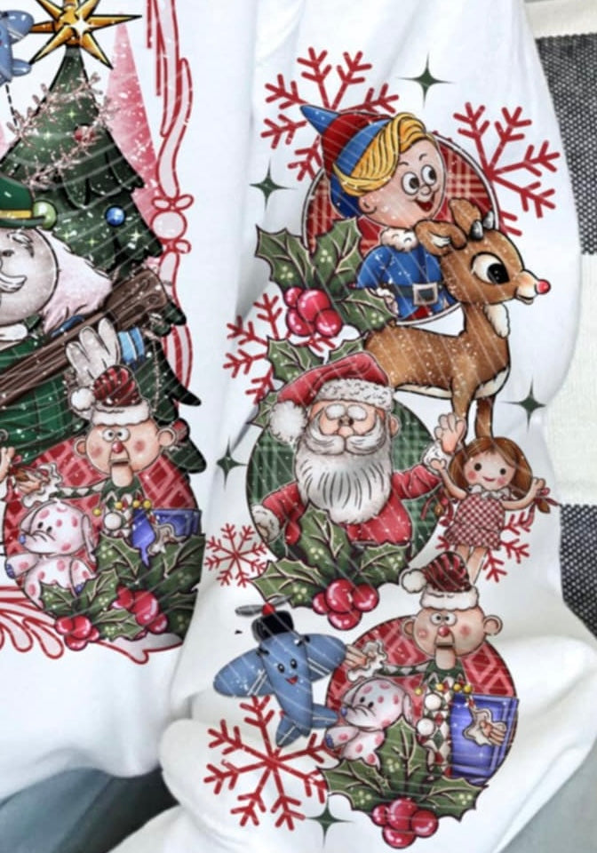 Reindeer and santa SLEEVE AG DTF transfer