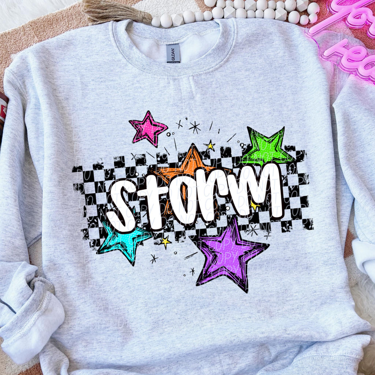 Storm Mascot Rainbow Stars CITY DTF TRANSFER