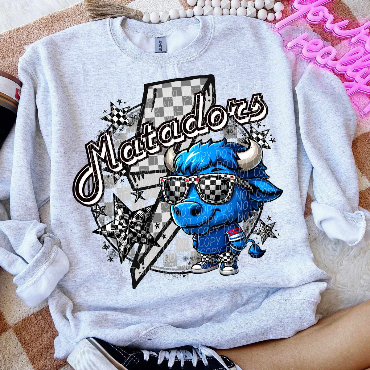 Matadors blue animal lightning bolt (CITY) 52449 DTF transfer