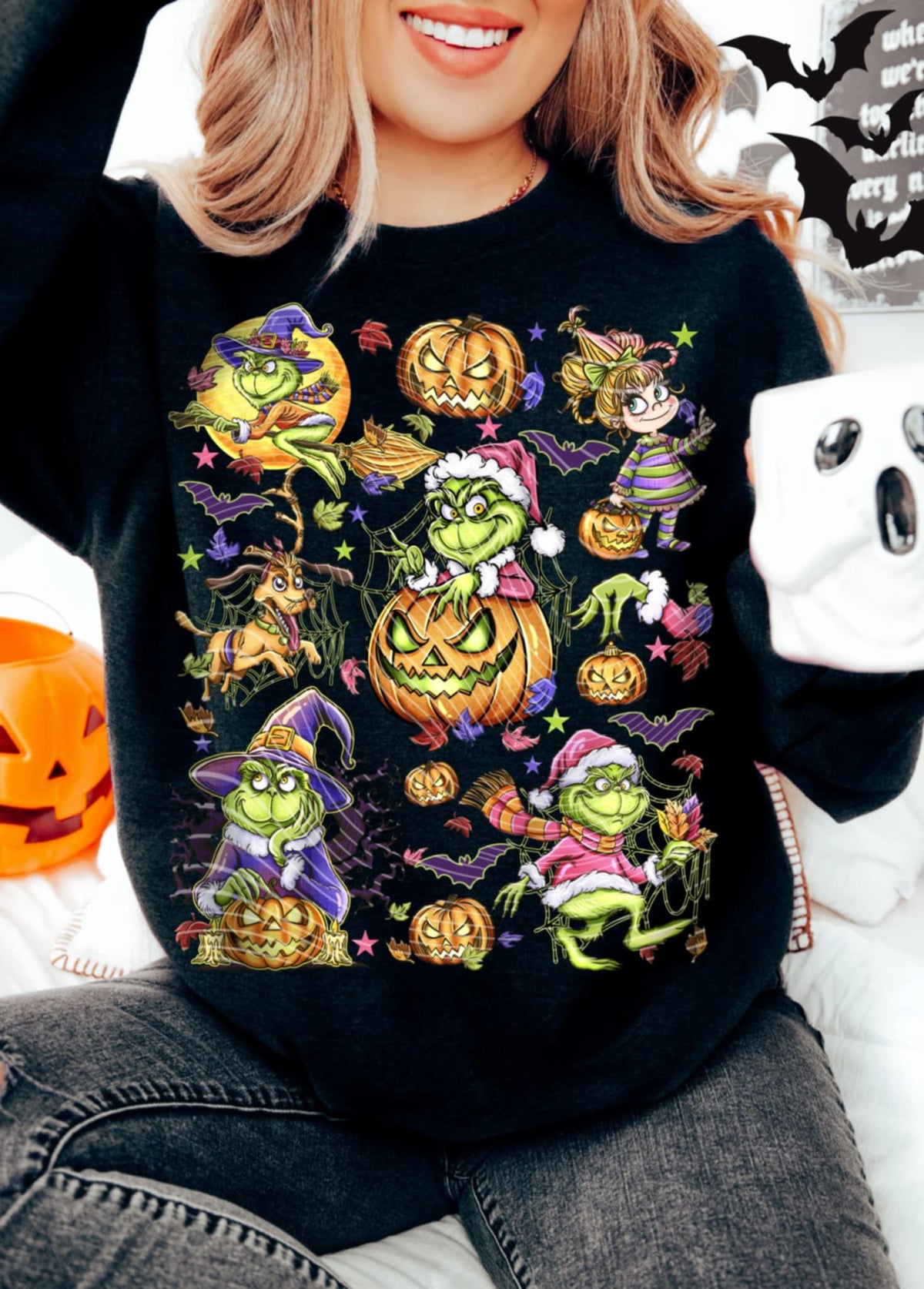 Green Guy Halloween collage AG DTF transfer