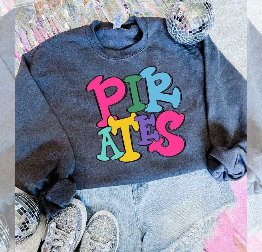 Pirates colorful bubble font (S&G) 64510 DTF transfer