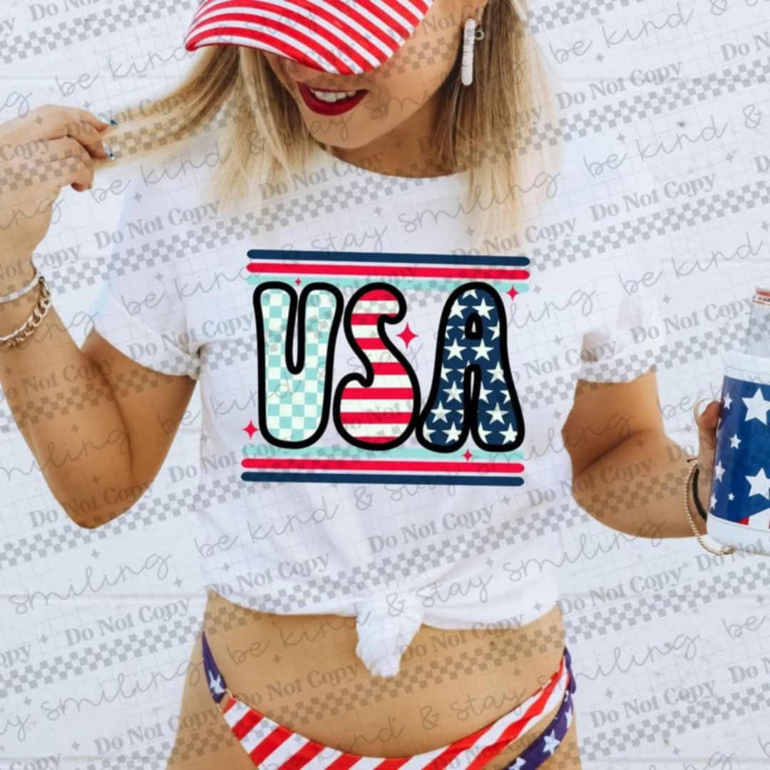 USA with stripes (CMLD) 99052 DTF transfer