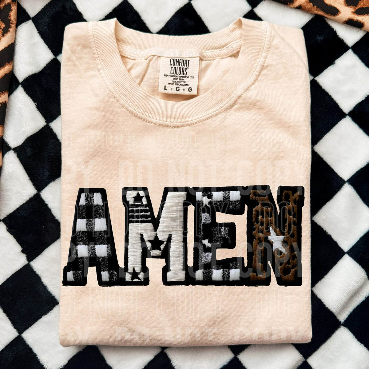 Amen Faux Embroidery (SBB) DTF transfer