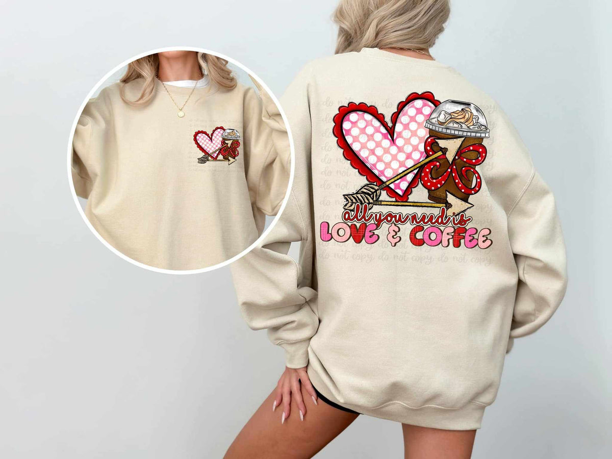 all you need is love & coffee BACK ONLY 67797 DTF transfer