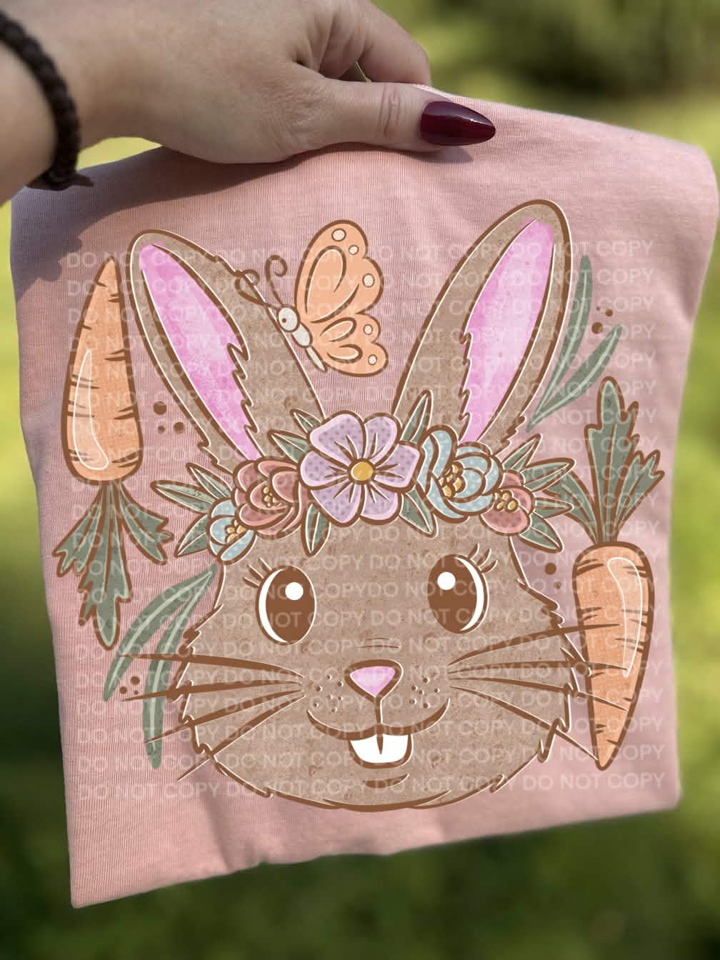 Brown bunny & carrots (Scg) DTF transfer