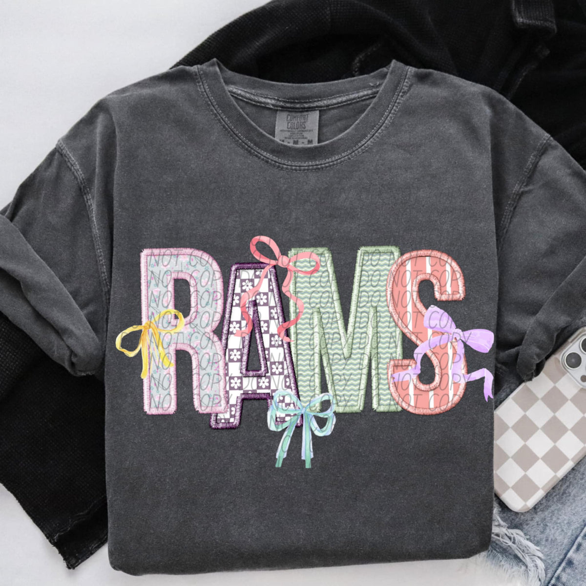 Rams Spring Bow Mascots (CITY) 97117 DTF transfer