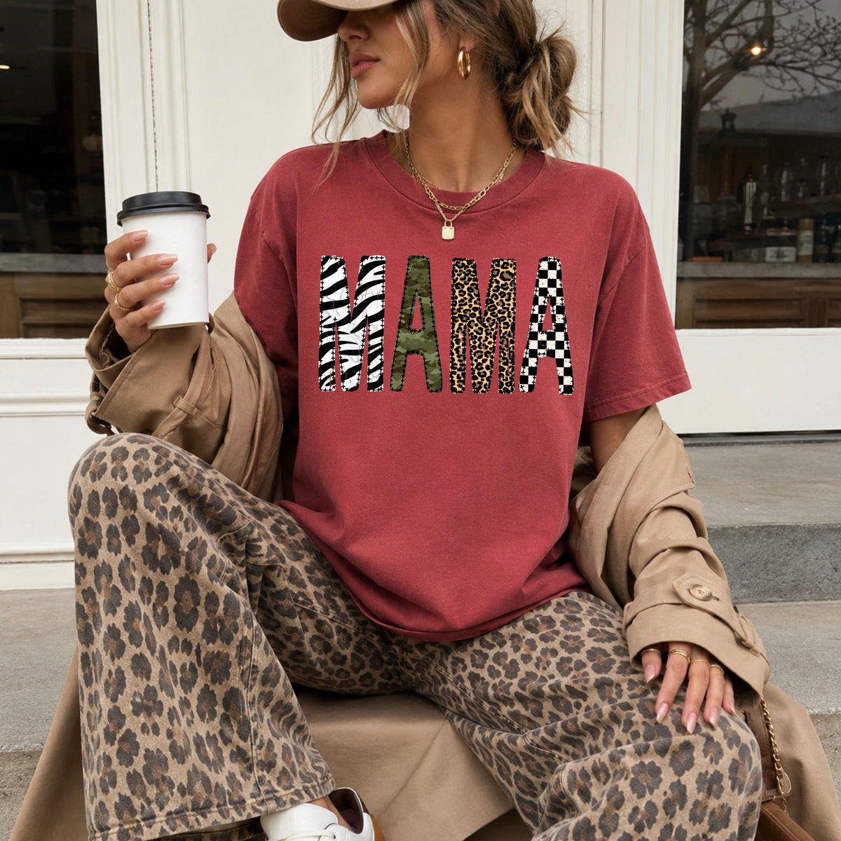 Mama (camo checker zebra leopard) (CSC) DTF Transfer