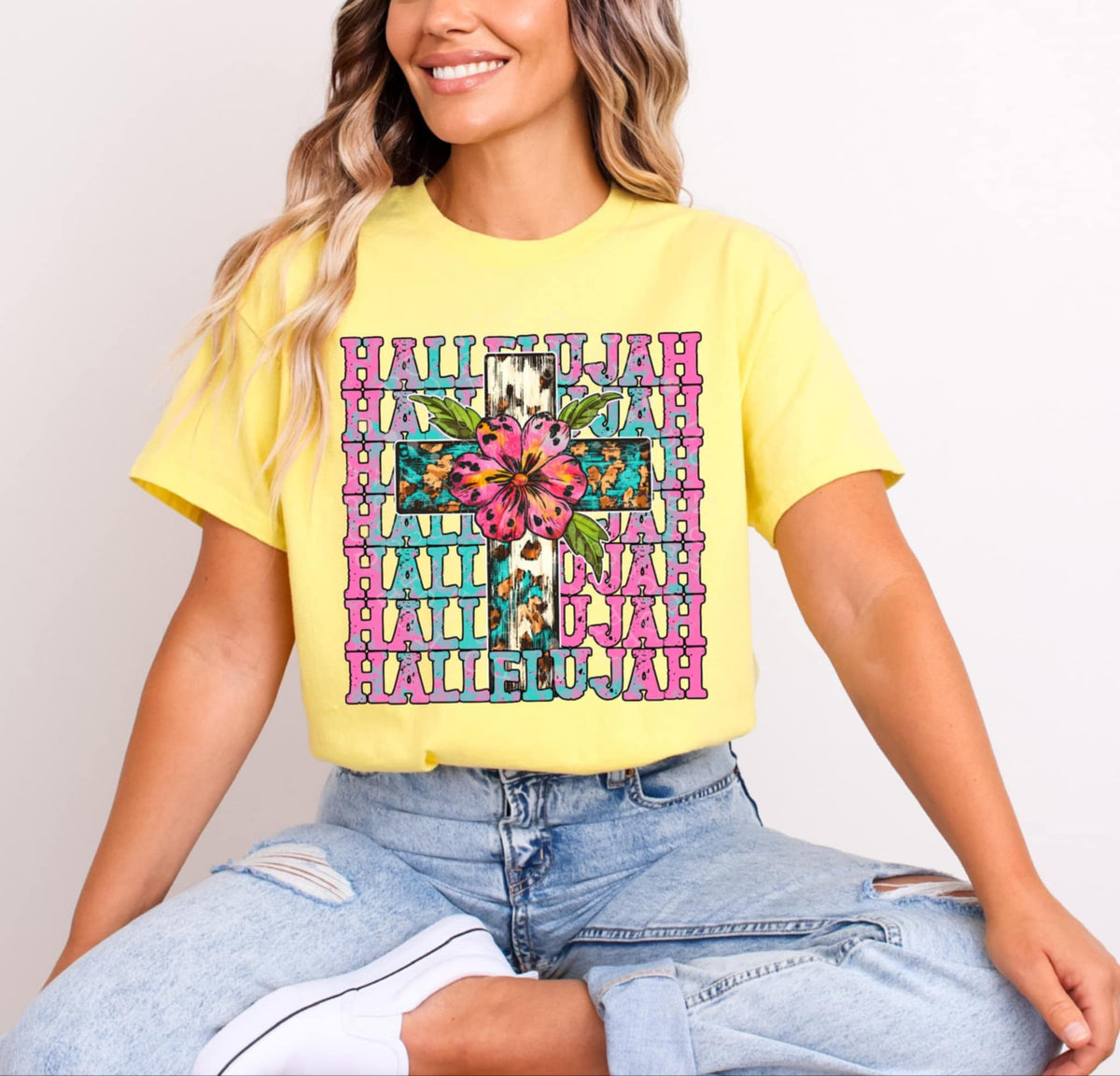 Hallelujah stacked 96626 DTF transfer