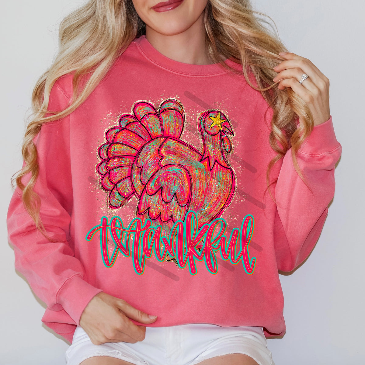 Thankful Brushstroke Turkey star eye 114094 DTF transfer