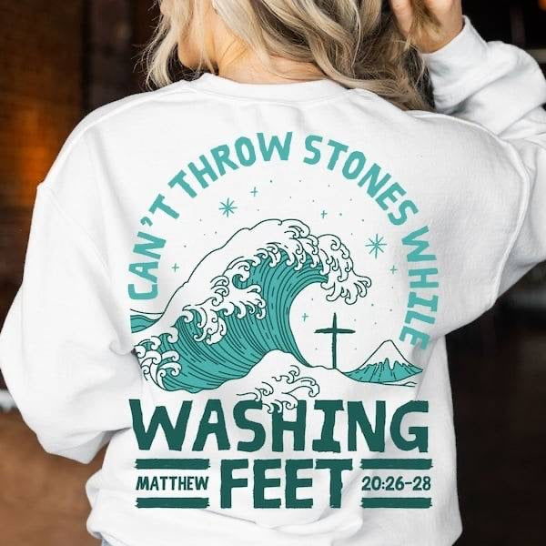 Can’t throw stones while washing feet (KARTA) 62996 DTF transfer