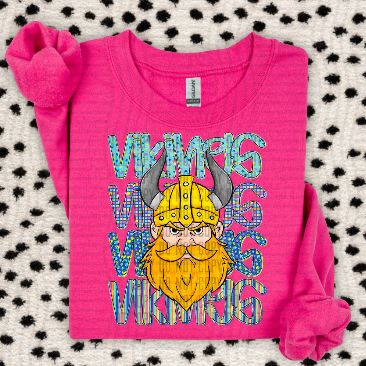Vikings yellow chaos stacked (Caplinger) DTF Transfer