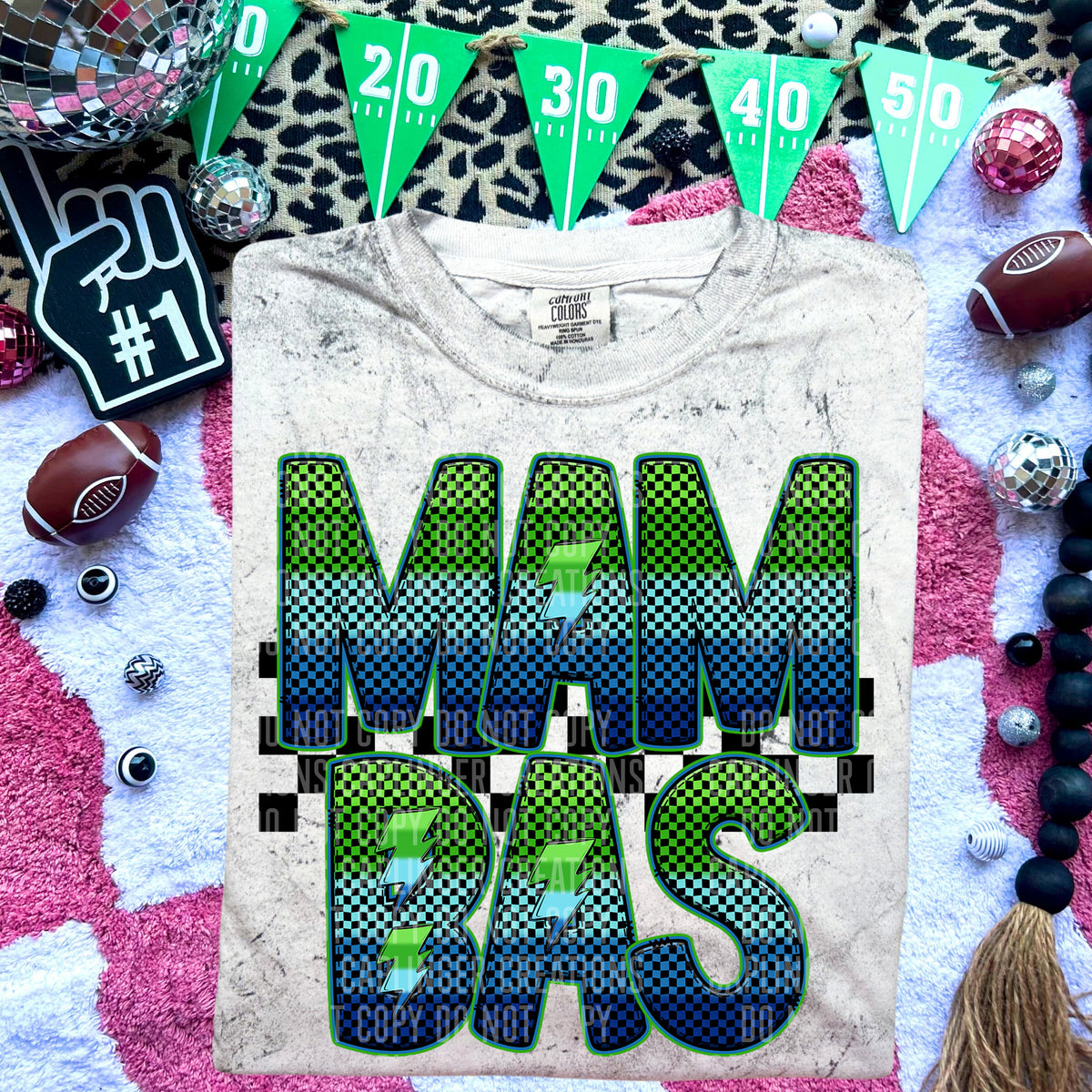 Mambas Blue and Green Checkered (Caplinger) DTF transfer