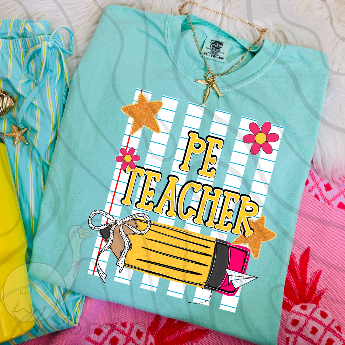 PE teacher pencil stripes (DKD) DTF Transfer