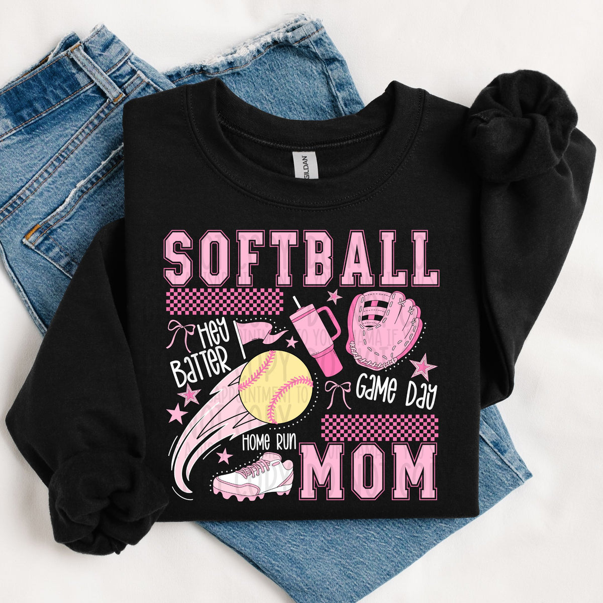 Softball Mom Pink Items WHITE (SWD) DTF transfer