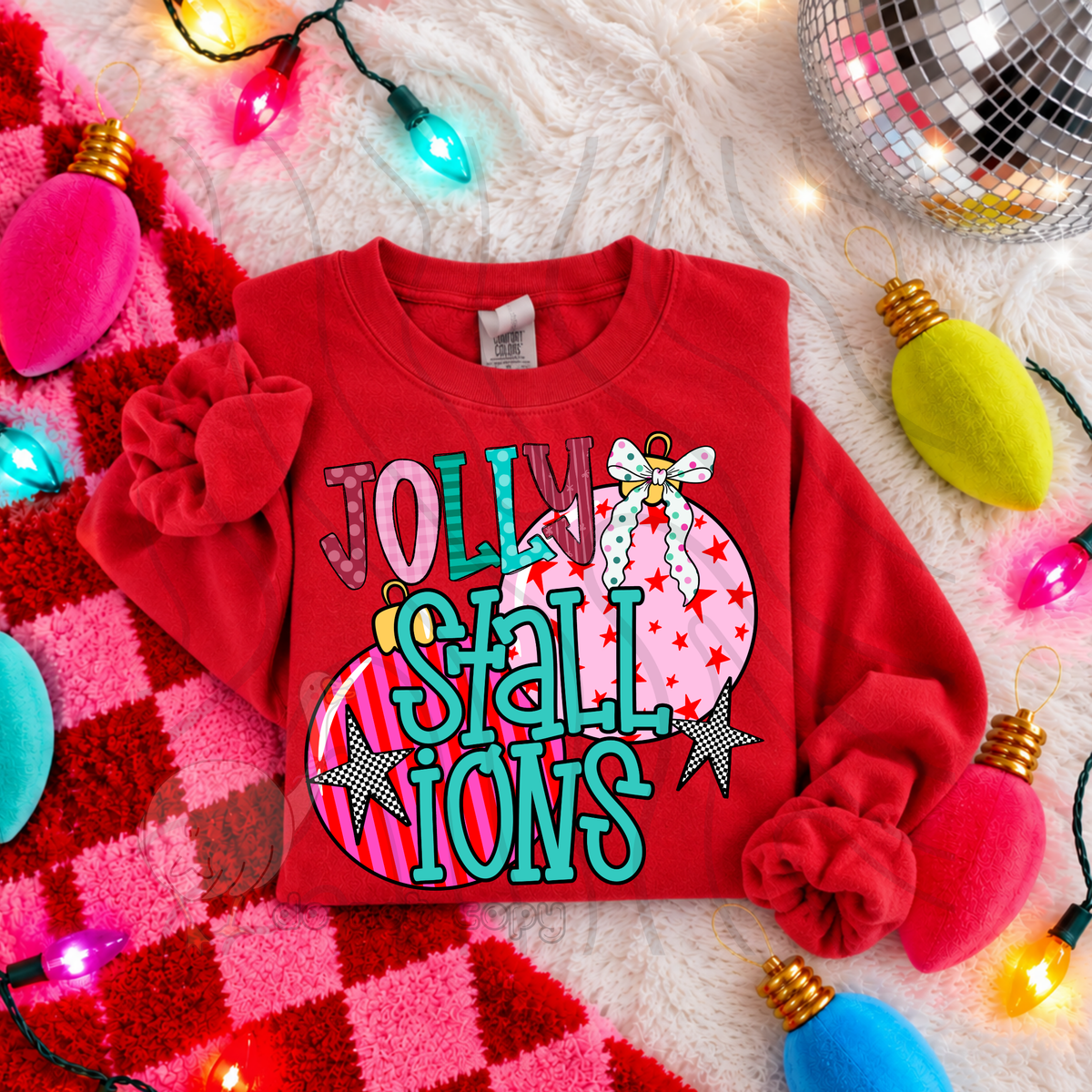 Jolly Stallions pink ornaments (DKD) DTF Transfer