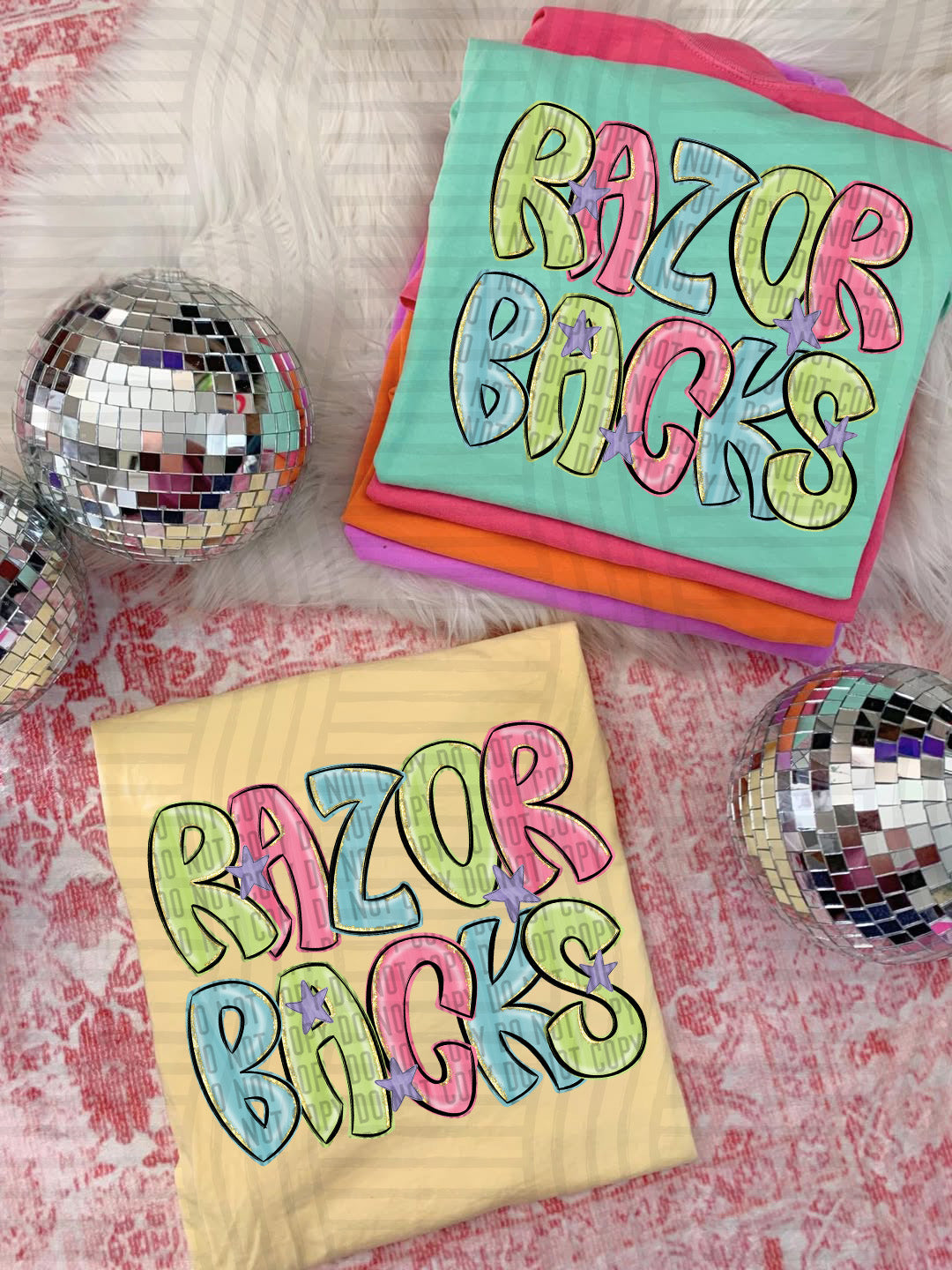 Razorbacks Glittery & Preppy Mascots (Caplinger) DTF transfer
