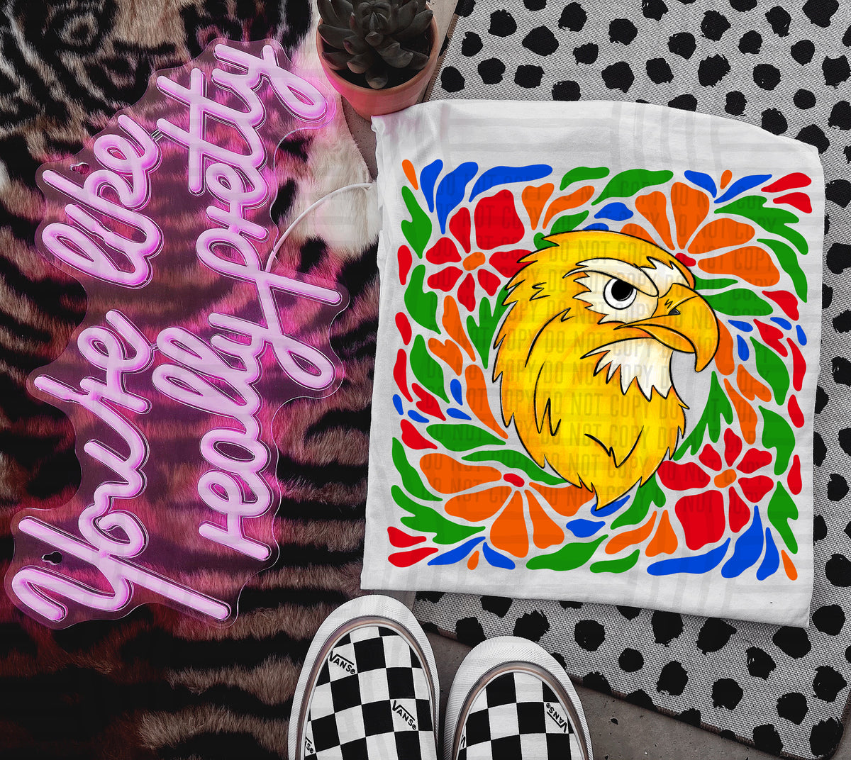 Yellow Hawk Retro Floral (Caplinger) 101180 DTF transfer