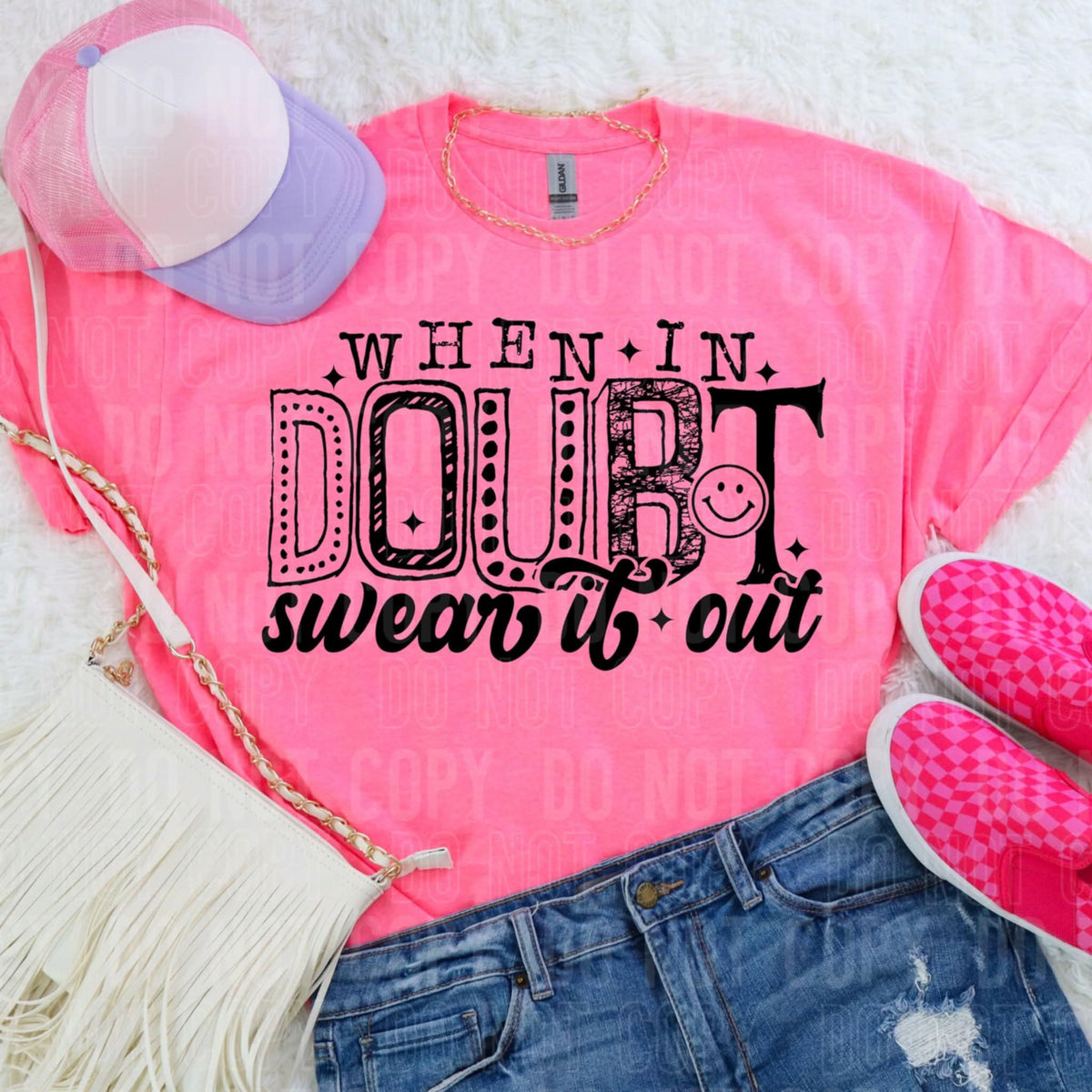 When in doubt swear it out (SBB) 107261 DTF transfer