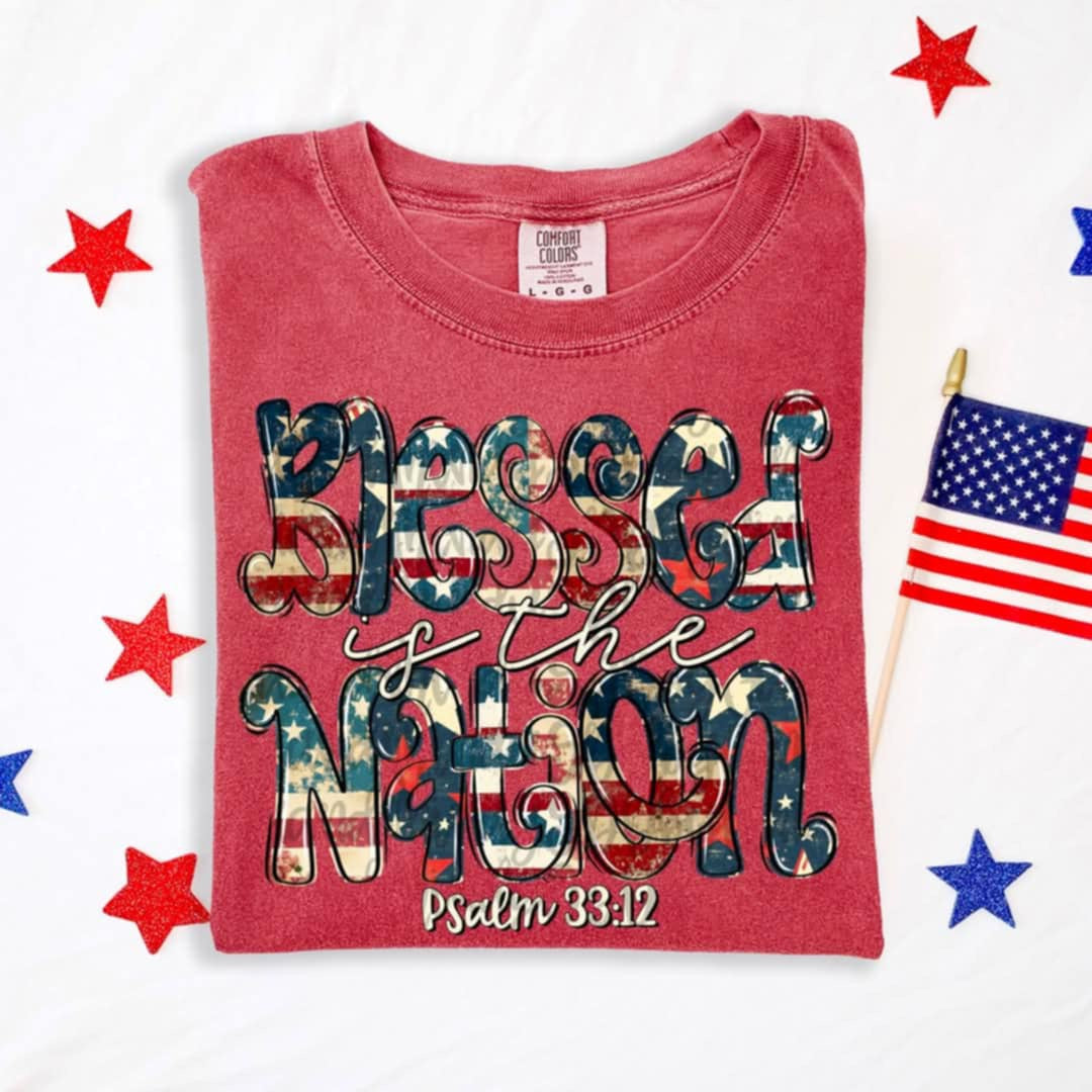 Blessed is the nation (SDD) 100222 DTF transfer