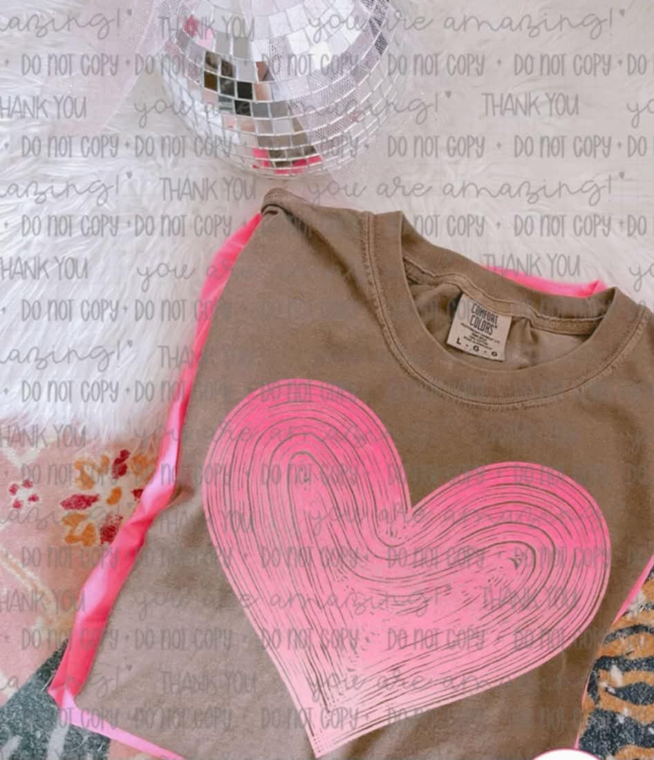 Pink heart (OHD) 99514 DTF transfer