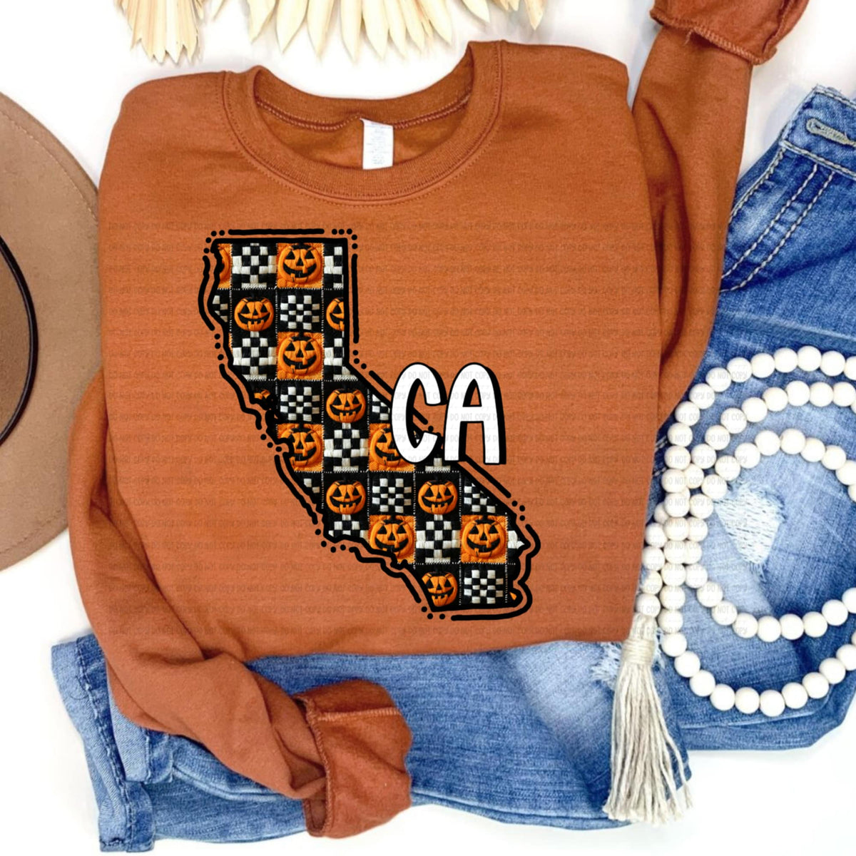 California pumpkin checker REVEL DTF transfer