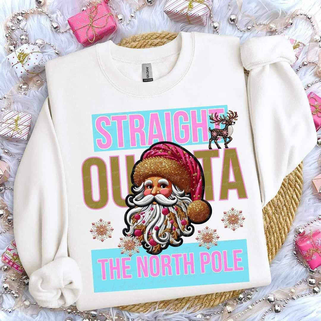 Straight outta the North Pole light Santa (VIRGO) 70599 DTF transfer