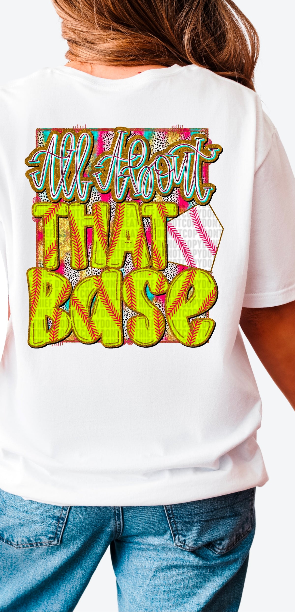 All about that base softball 90461 DTF transfer