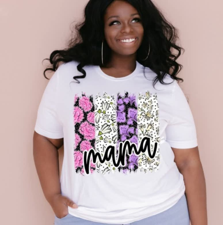 Mama floral rectangles (S&G) 92444 DTF transfer