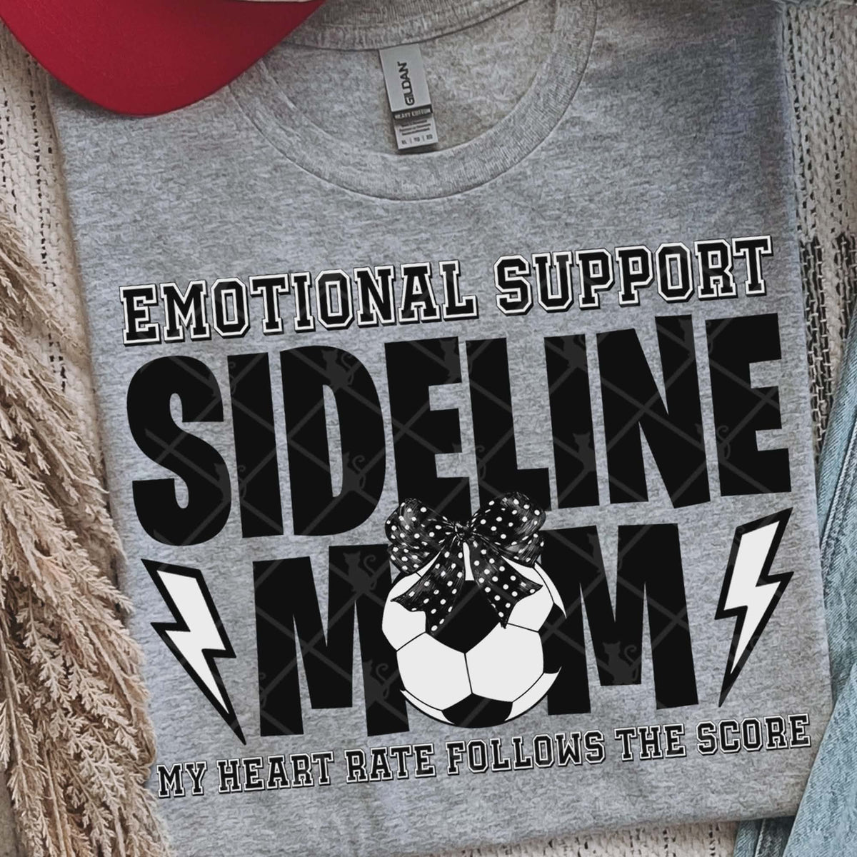 Sideline Mom Soccer with bow (Ttd) DTF Transfer