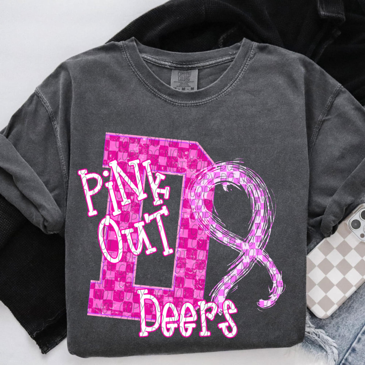 Deers Pink Out Varsity (city) DTF Transfer