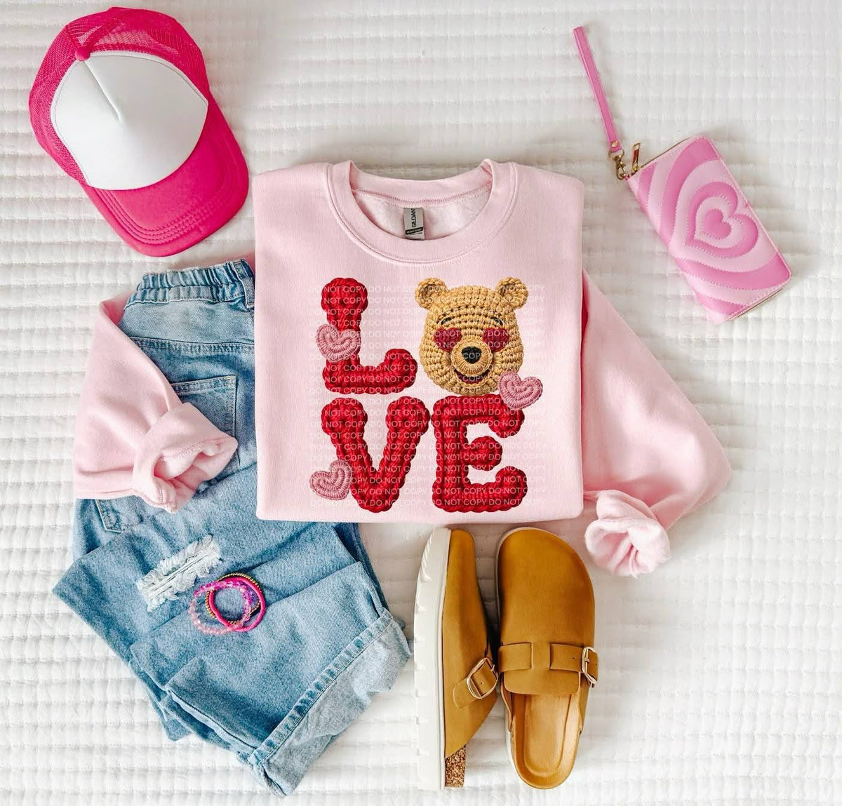 Love faux yarn bear (SCG) DTF transfer