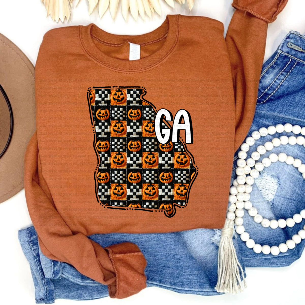 Georgia pumpkin checker REVEL DTF transfer