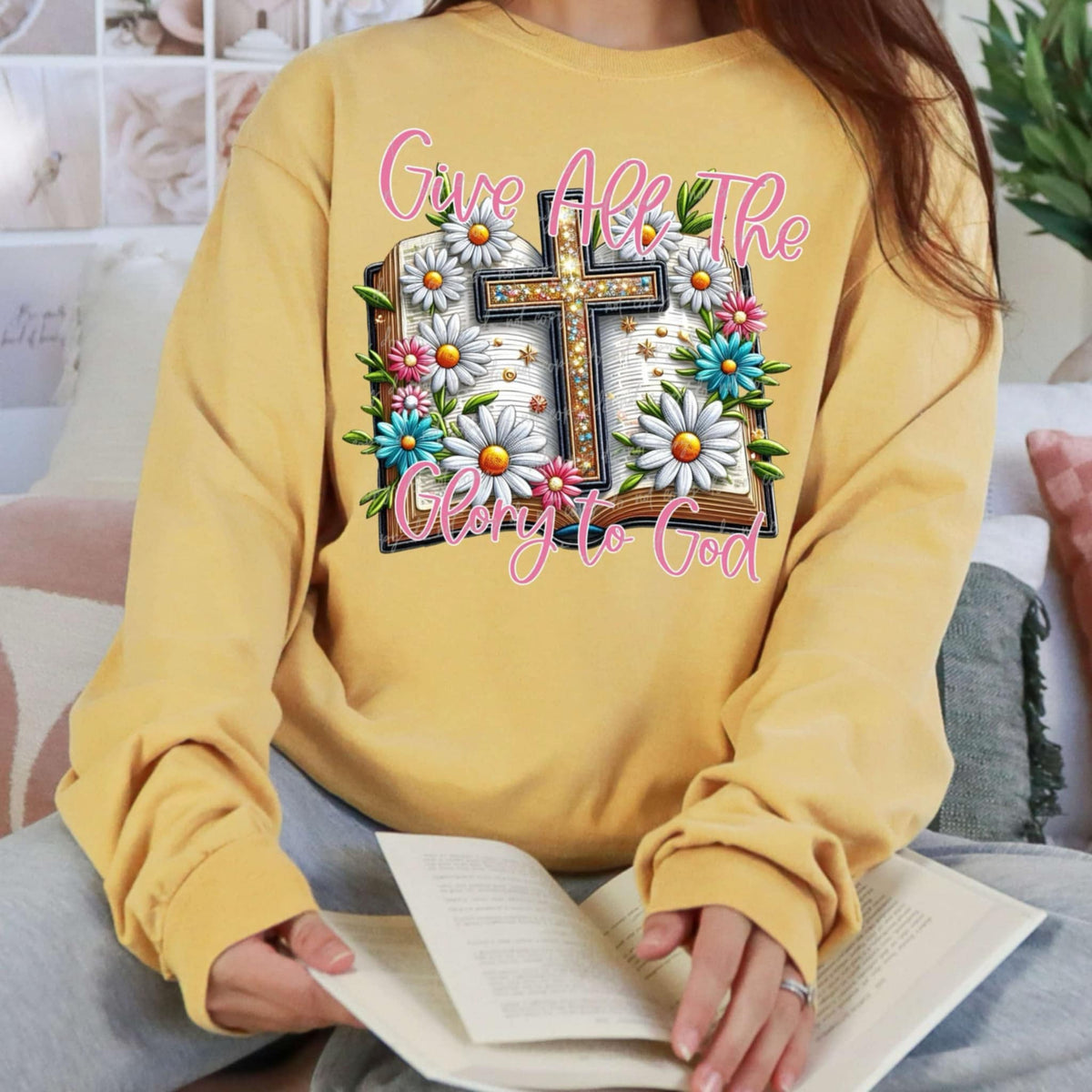 Give all the glory to god Bible (VIRGO) 85188 DTF transfer