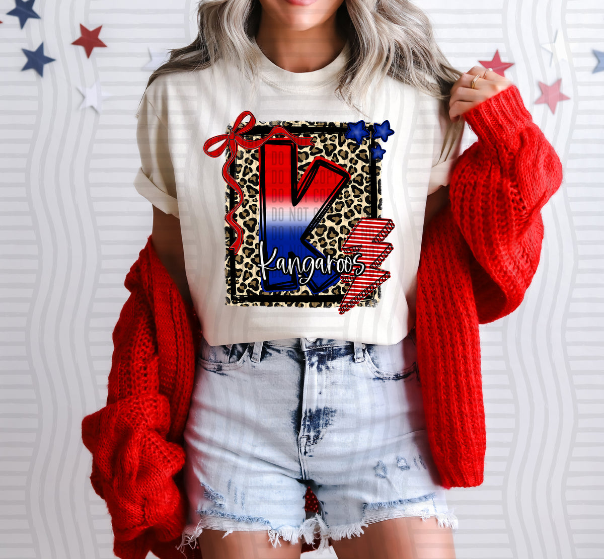 kangaroos Star Spangled Sass Mascots (Caplinger) DTF transfer