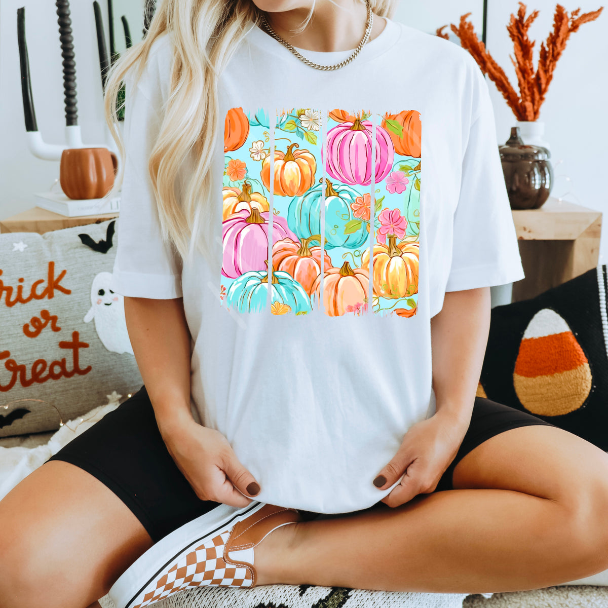 Colorful Pumpkin Brushstrokes 110903 DTF transfer