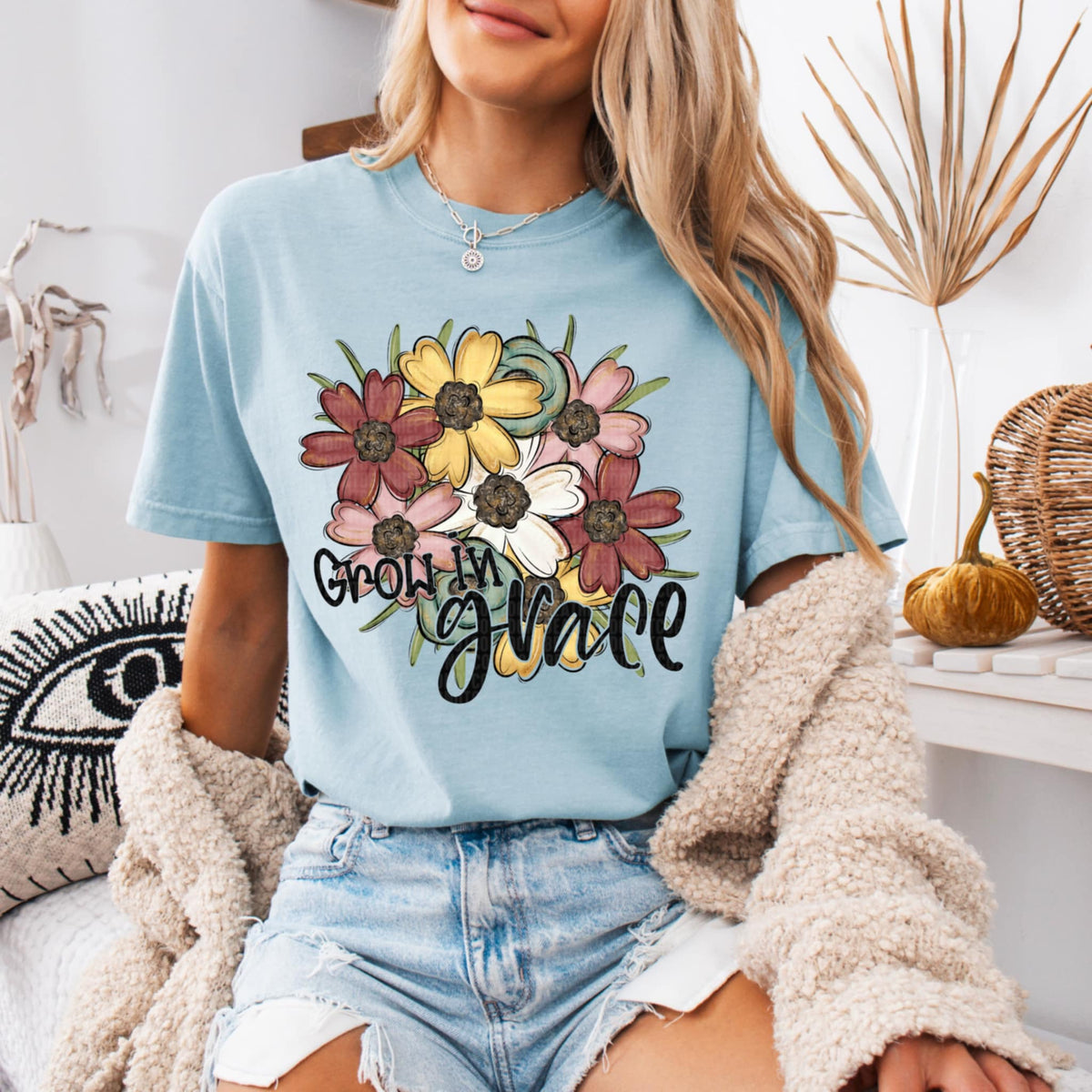 Grow in grace flowers (SDD) 91116 DTF transfer