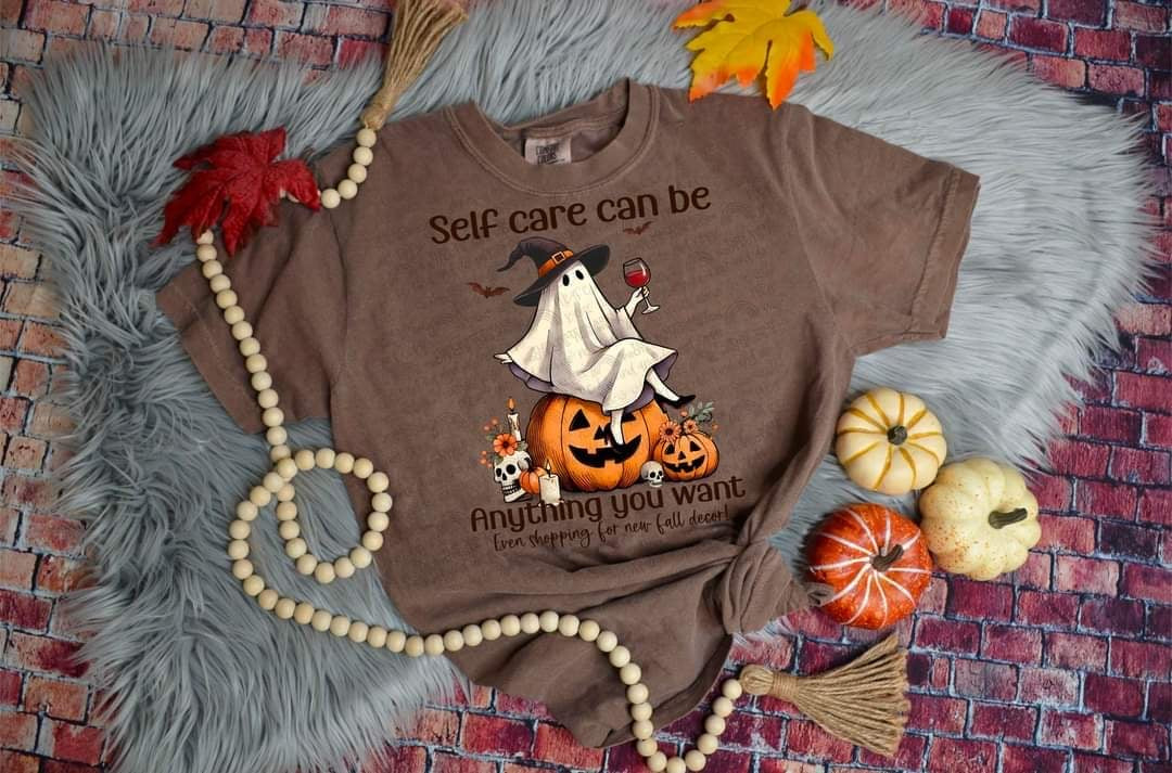 Self care can be anything you want ghost (DDD) 58523 DTF transfer
