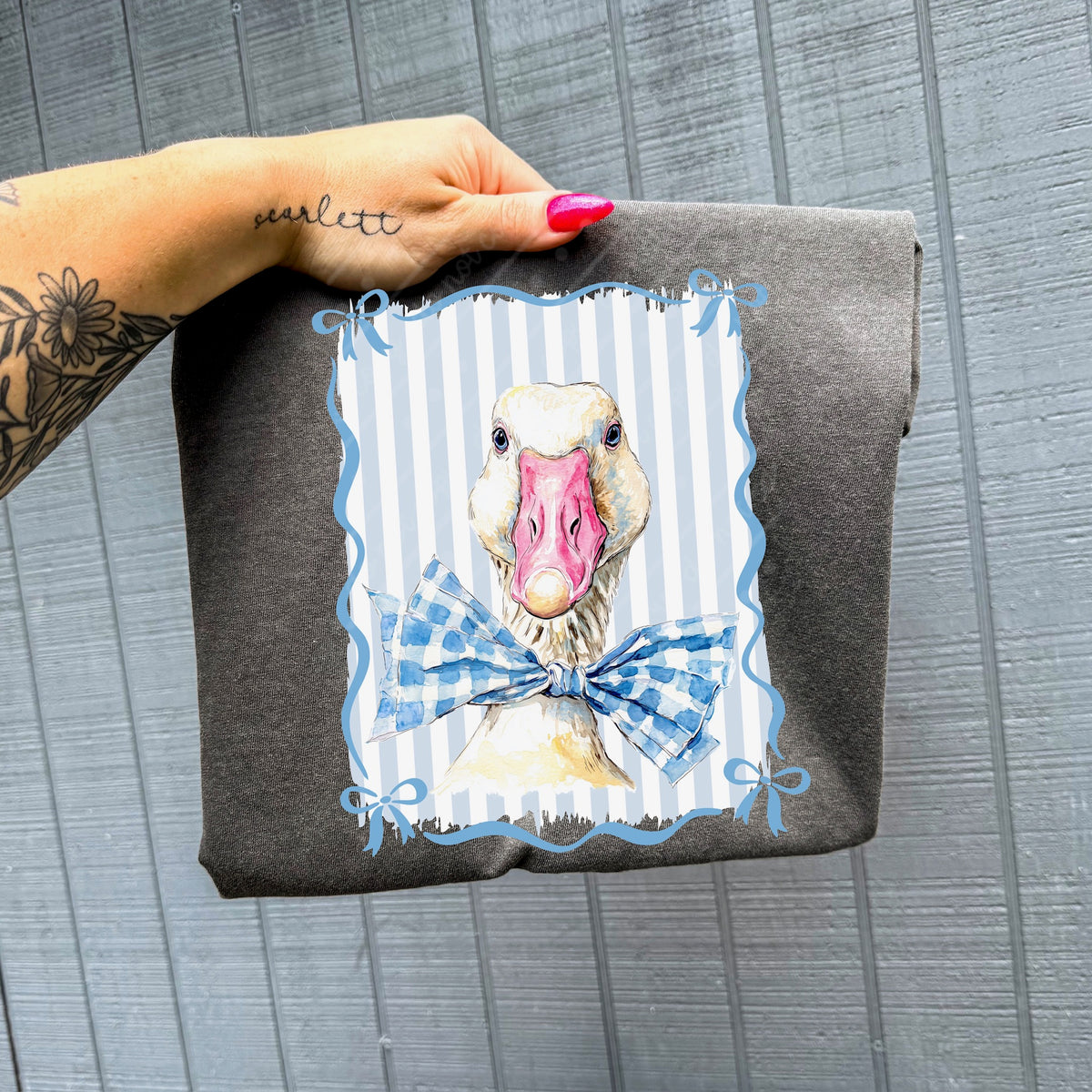 Blue half Goose Frame with stripe background (mz) DTF Transfer