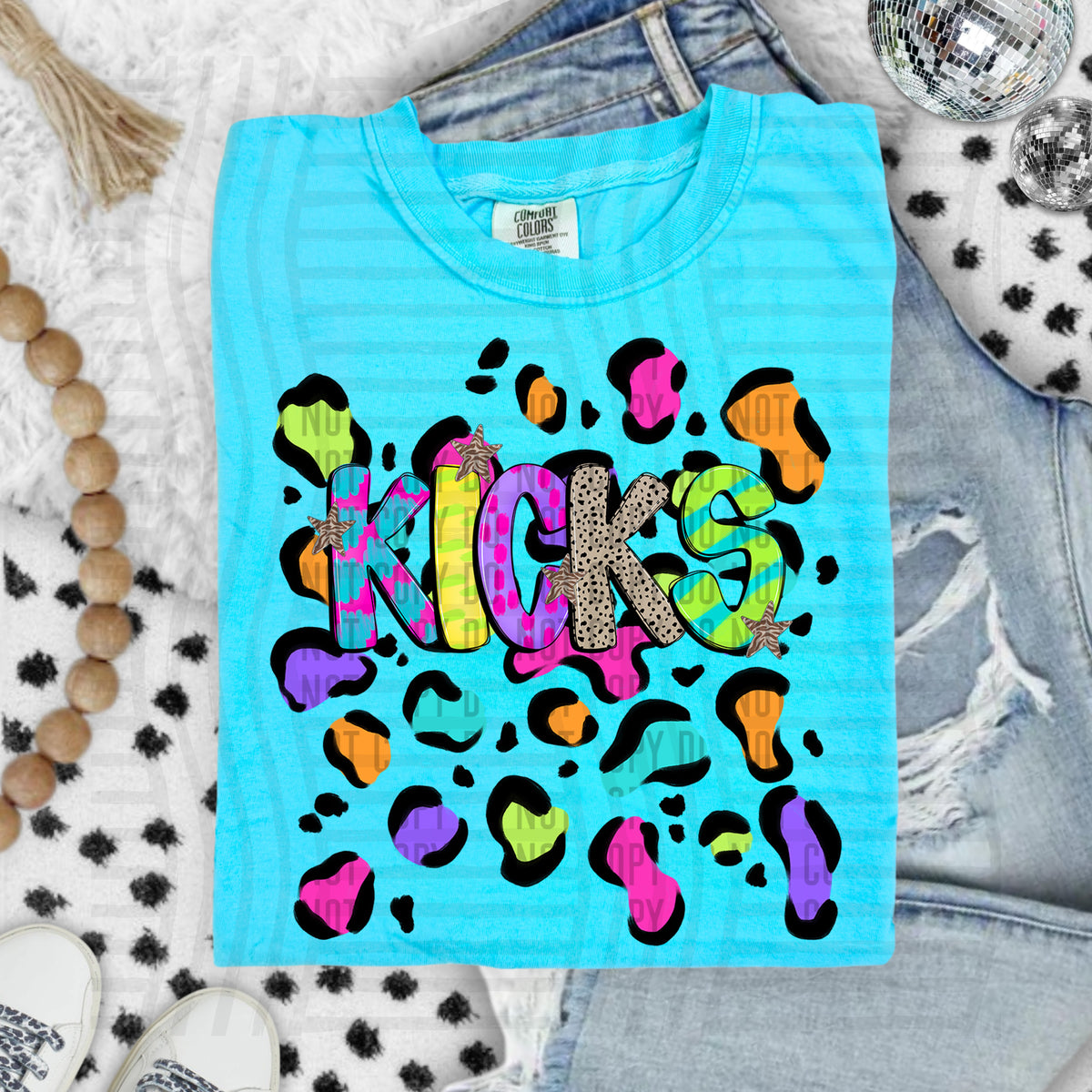 Kicks Funky Mix Up Leopard Mascot (Caplinger) DTF transfer