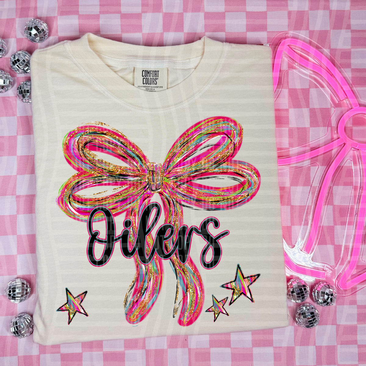 Oilers Whimsical Bow (caplinger) DTF transfer