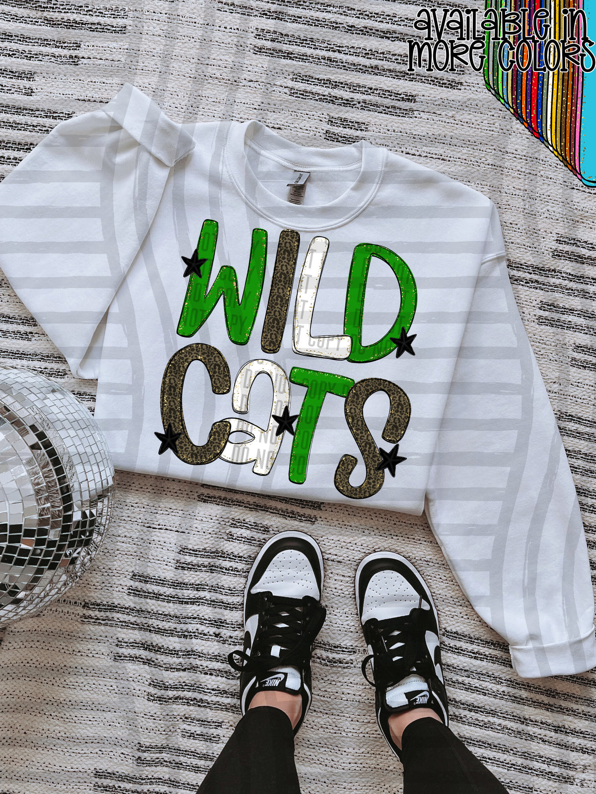 green, gray and white, wildcats stacked (Caplinger) DTF Transfer